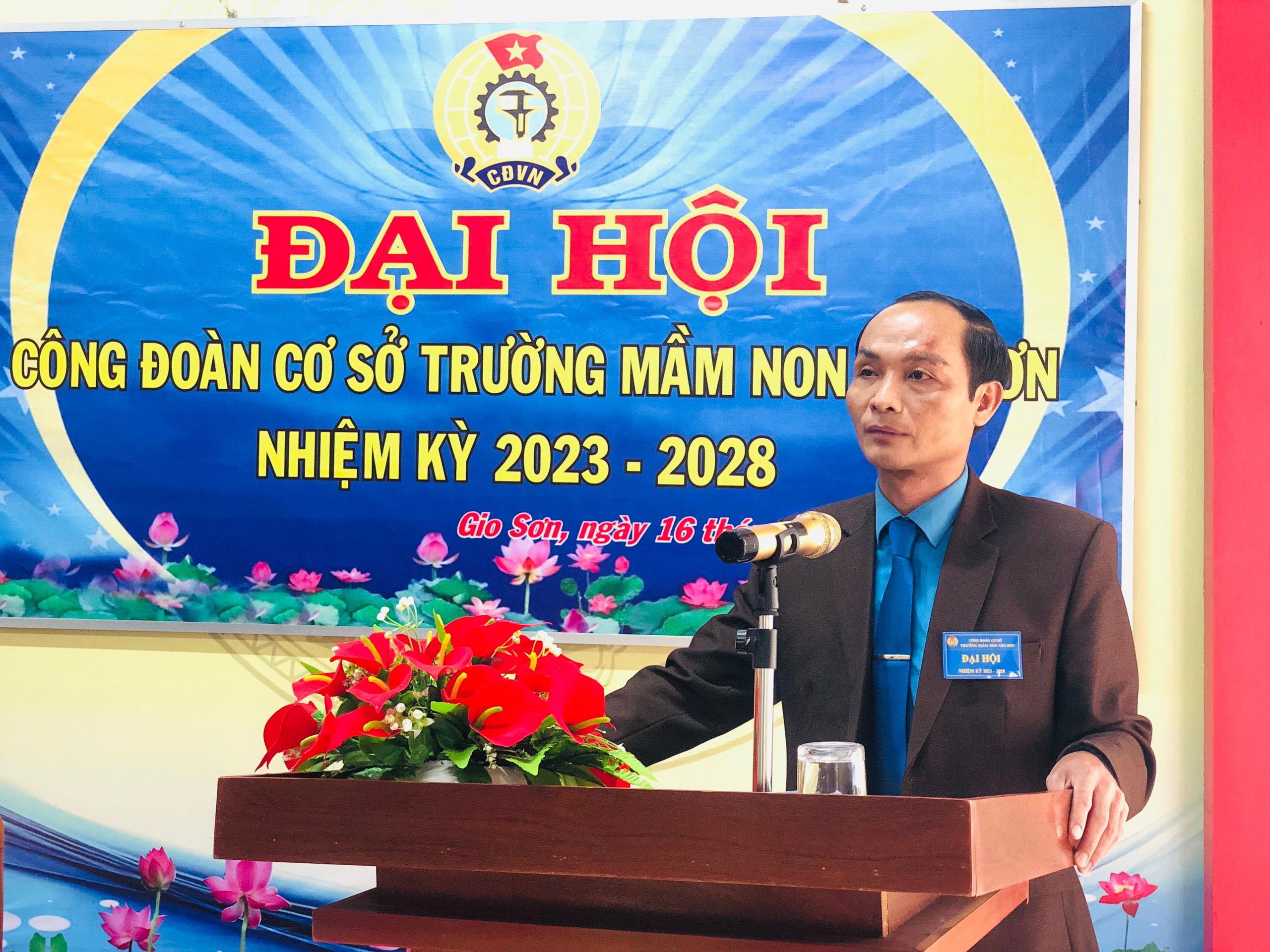 CĐCS Trường MN Gio Sơn tổ chức Đại hội, nhiệm kỳ 2023 - 2028