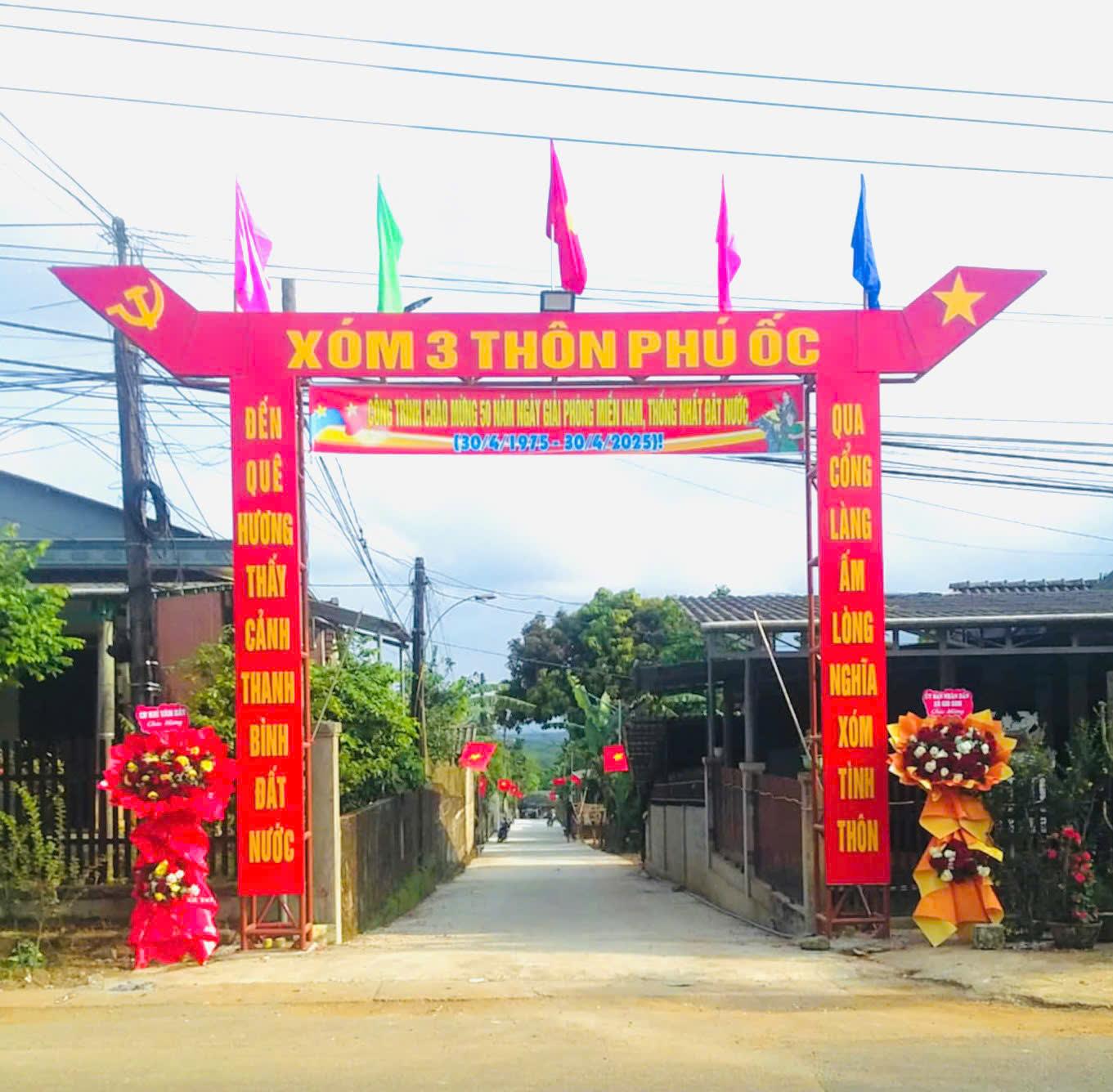 Xóm 3, Thôn Phú Ốc Khánh Thành Công Trình Đường Bê Tông, cổng chào xóm, Trụ Cờ và Hệ Thống Điện...